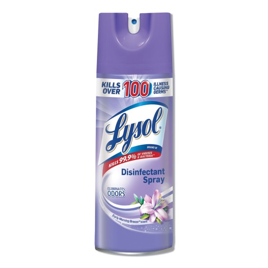 Lysol Disinfectant Spray, Early Morning Breeze, 12.5 oz Aerosol Spray, 12/Carton